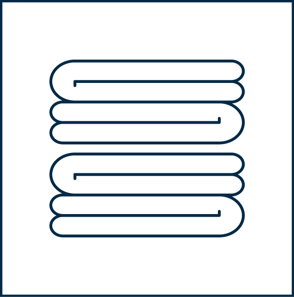 Stack of neatly folded towels in a minimalistic design, representing cleanliness and organization.