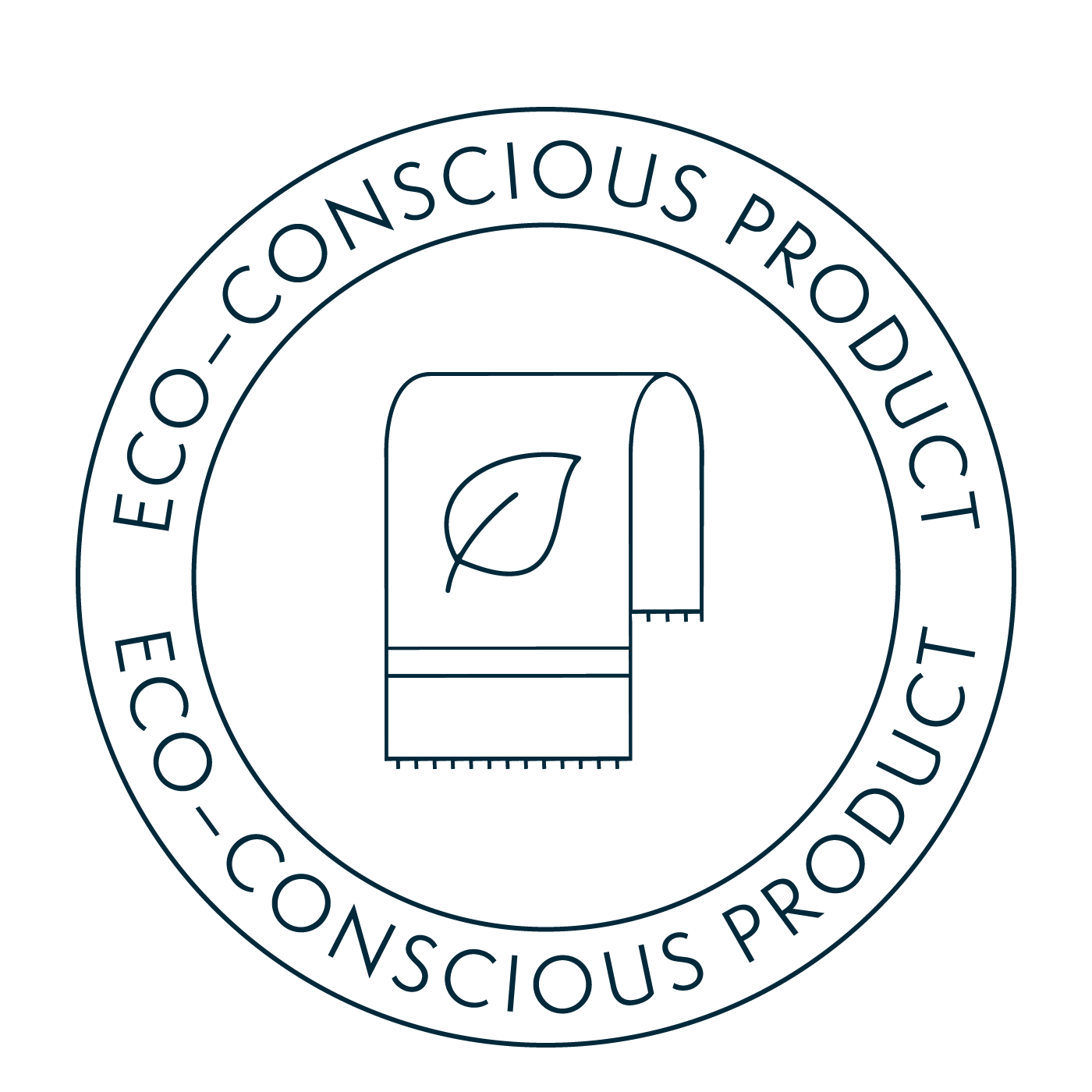 Eco-conscious product logo featuring a leaf and a towel, symbolizing sustainability and eco-friendliness.