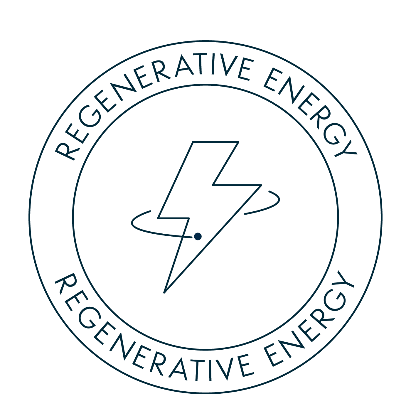 Logo design featuring the phrase 'Regenerative Energy' with a lightning bolt symbol.