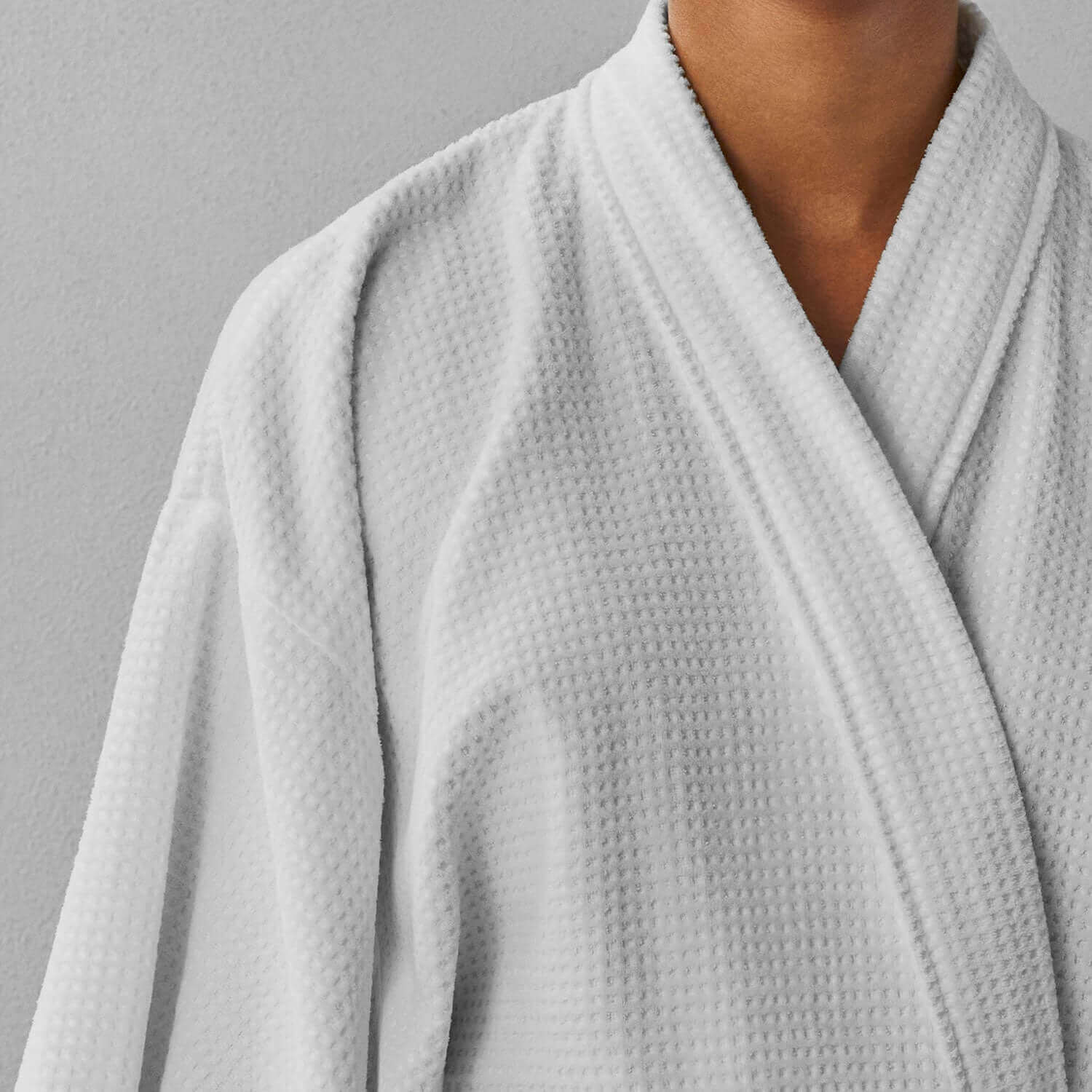 Close-up of the Novotel Kimono in soft-touch velour, showcasing luxurious comfort and stylish design for resorts and spas.