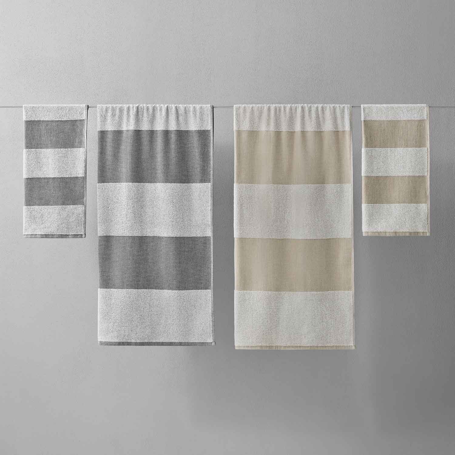 SOL Striped Towel Sand