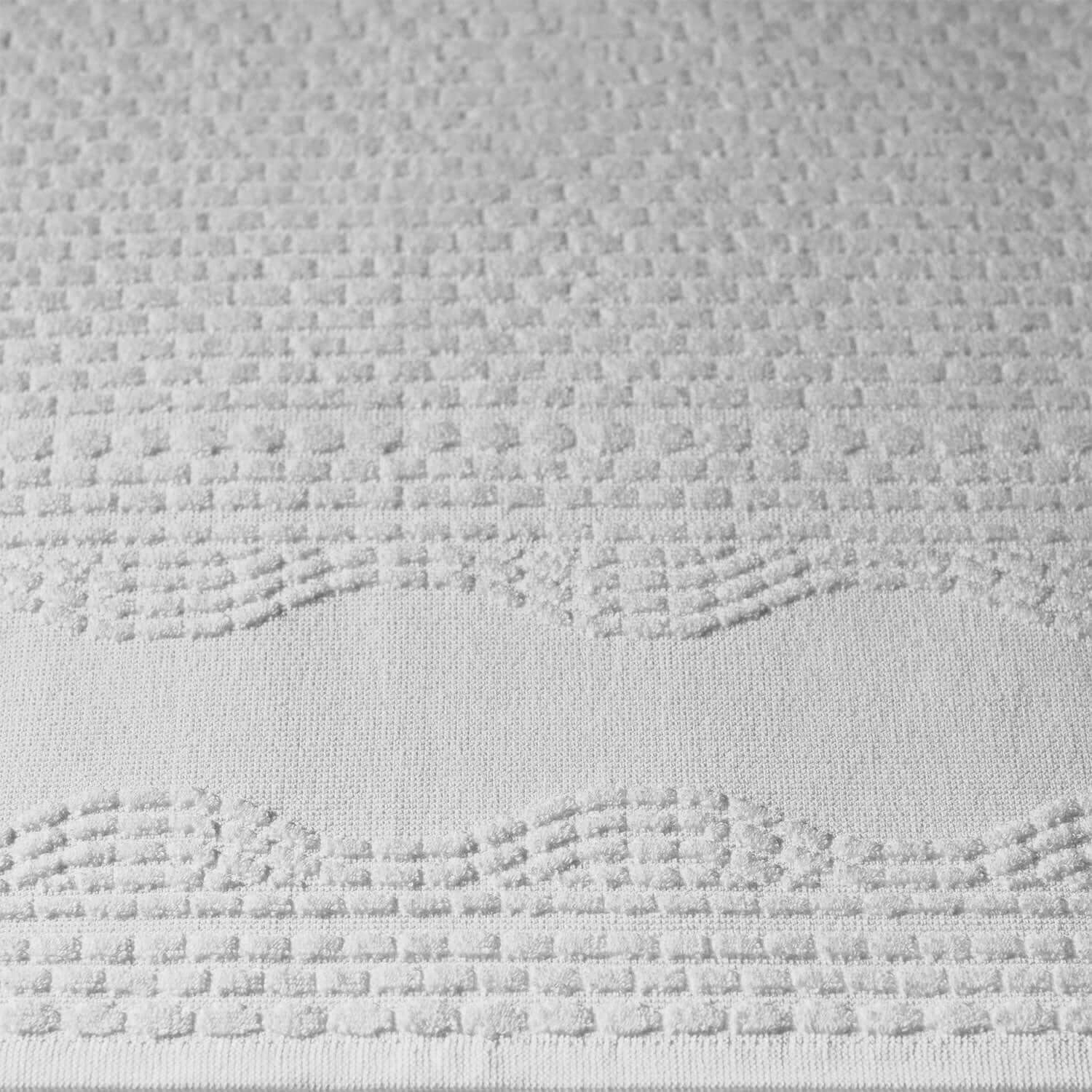 Wave Towel detail showcasing soft cotton with a wave pattern, ideal for poolside and beach use.