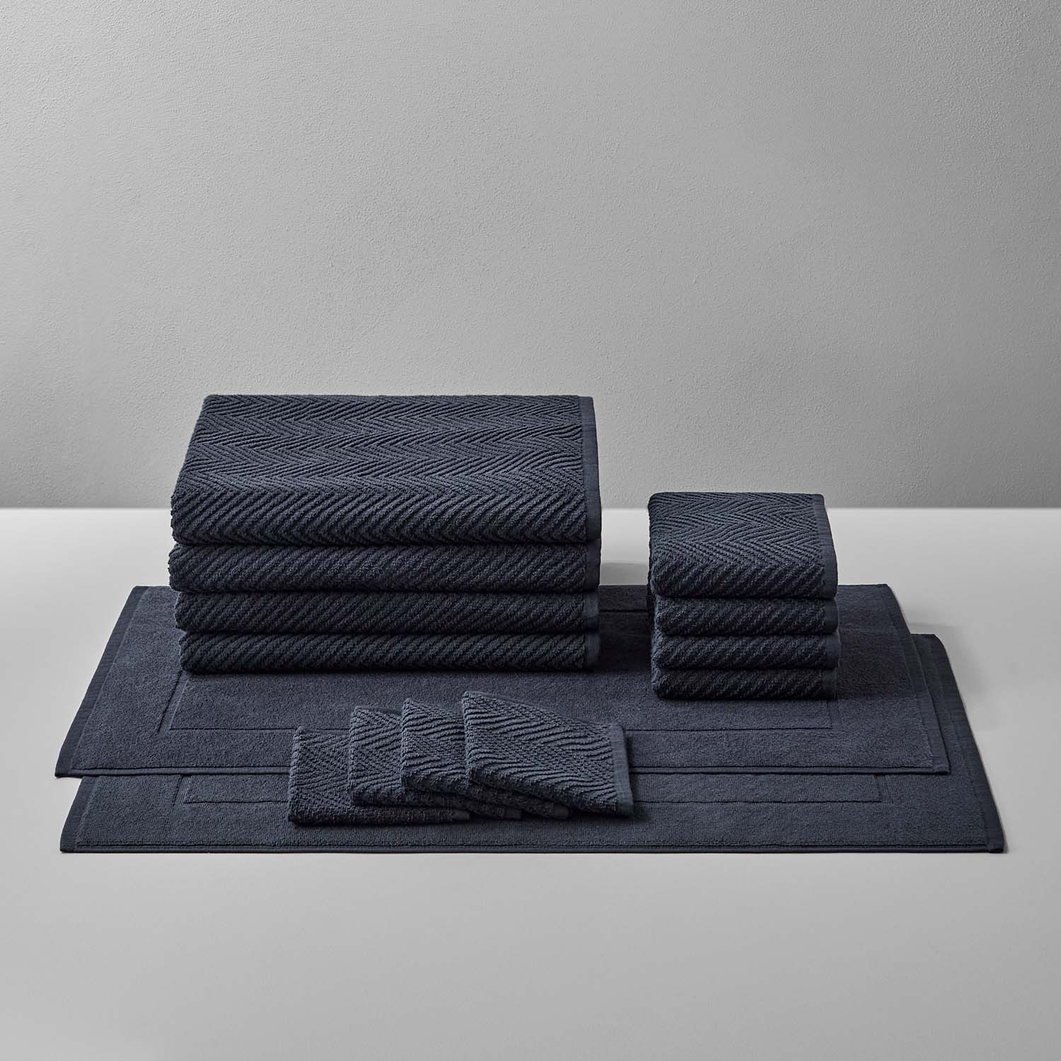 Treatment Bath Bundle in Slate: Soft, durable towels in warm tones for ultimate comfort and relaxation.