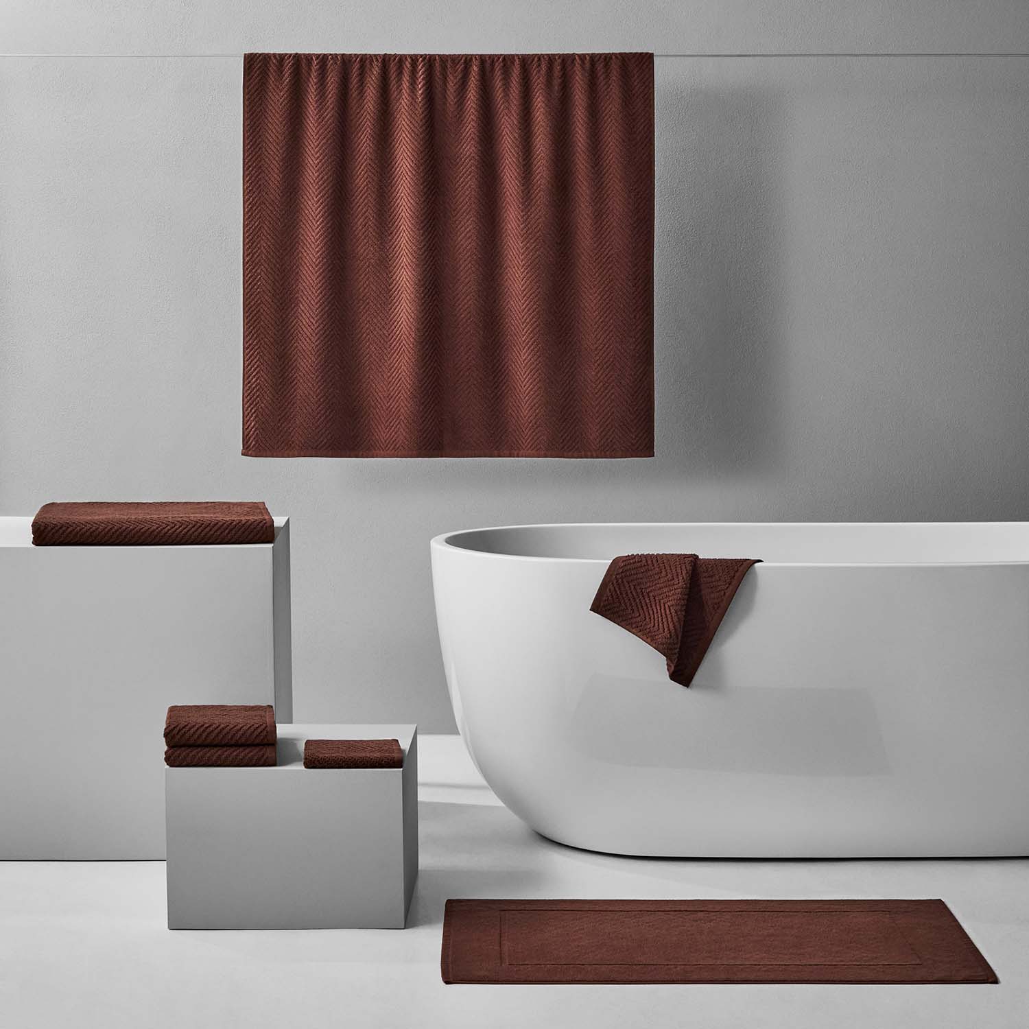 Treatment Bath Bundle Bruno featuring warm brown tones and soft textures for a relaxing bathroom aesthetic.